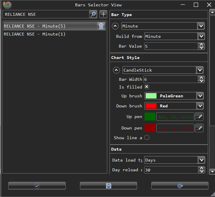 Configure Bar Type