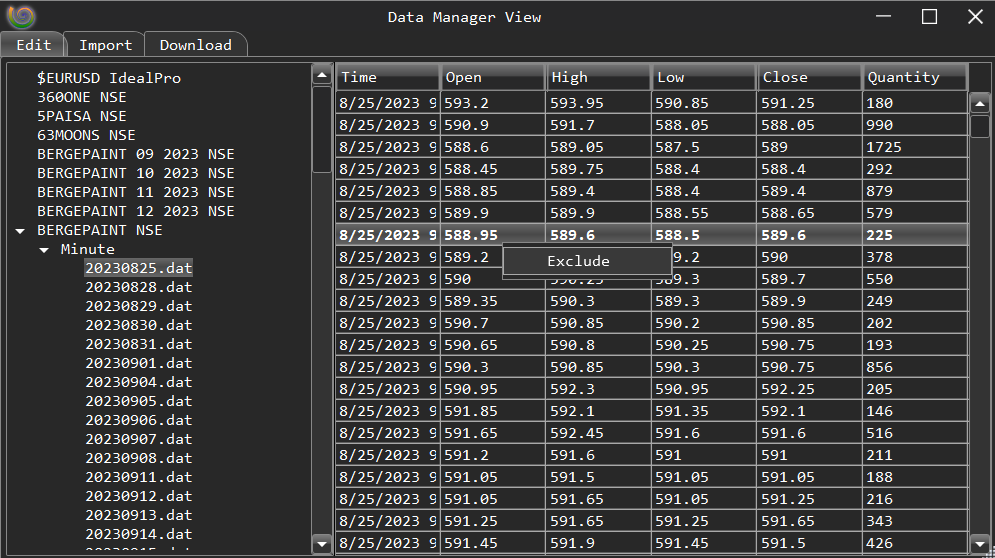 Data Manager Edit