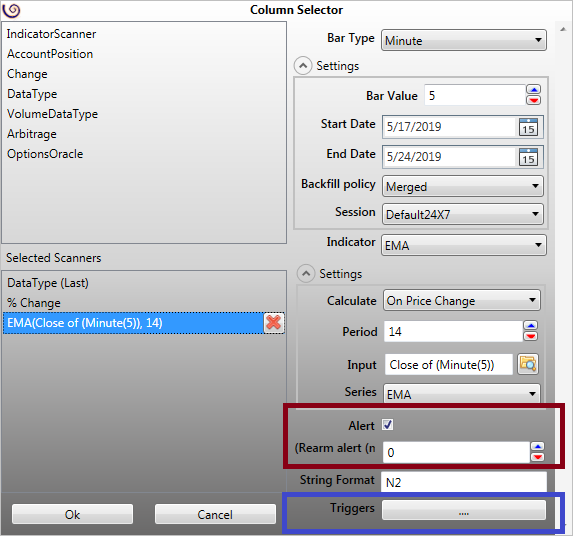 Market Scanner Column Selector